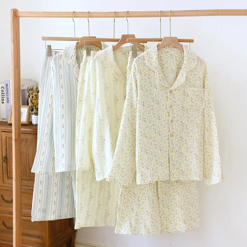Das Bloom Set | 100% Musselin Baumwoll Pyjama
