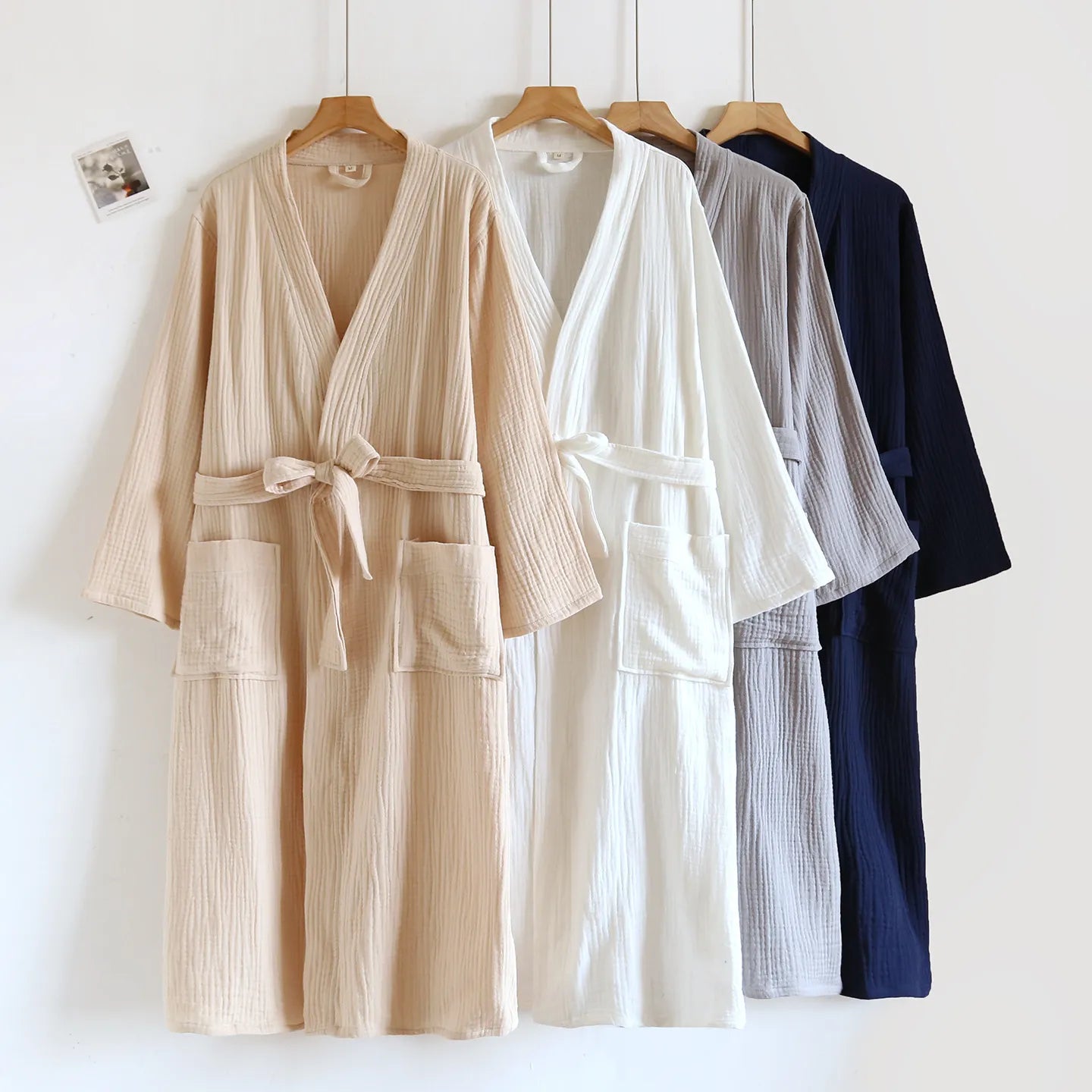 Musselin Bademantel – 100% Musselin-Baumwolle